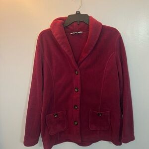 Karen Scott Women's Rich Red Coat with Buttons